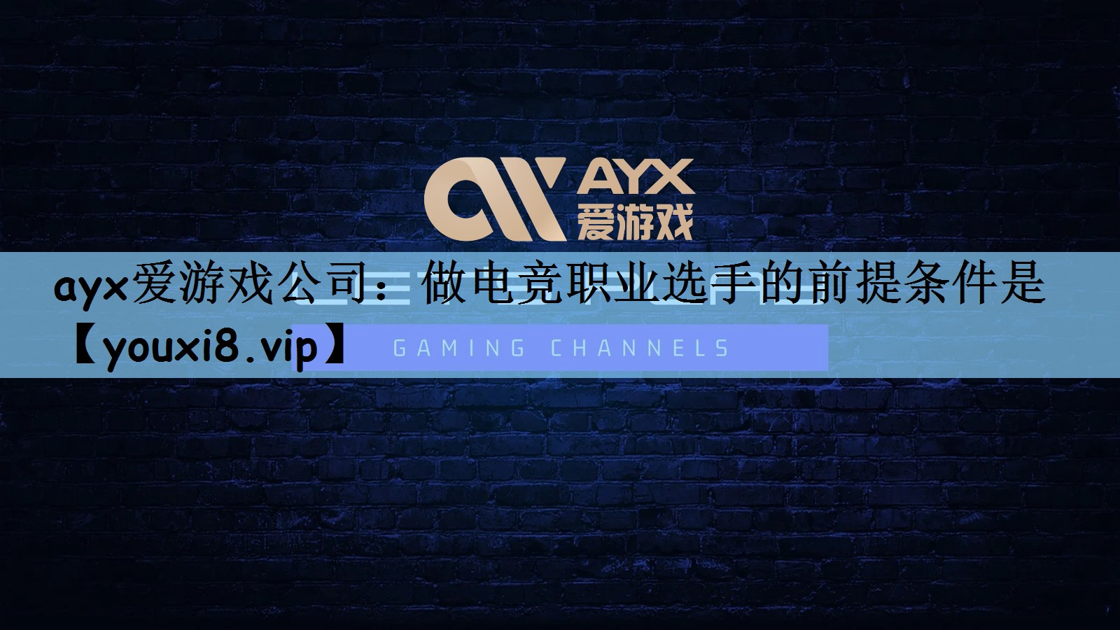 ayx爱游戏公司：做电竞职业选手的前提条件是